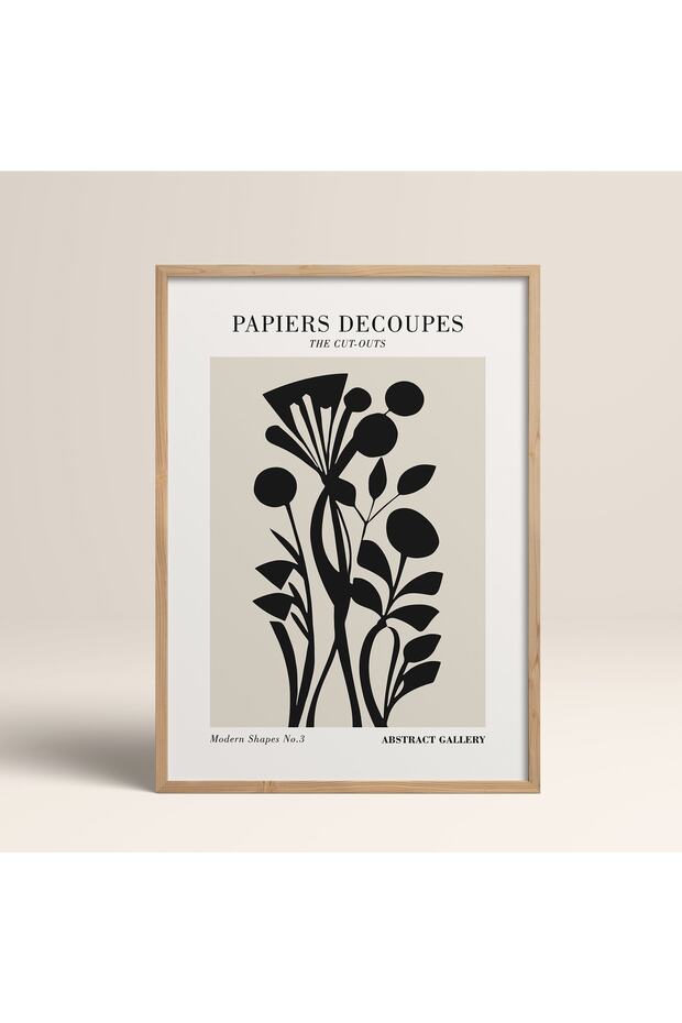 Natural Wood Framed Painting Framed Poster Artistic Modern Wall Decor (Flower286-Wood-30X40)