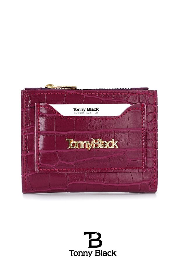 Orijinal Kadın Kartlıklı Kağıt & Bozuk Para Bölmeli Timsah Croco Model Şık Mini Kartlık Cüzdan - 5