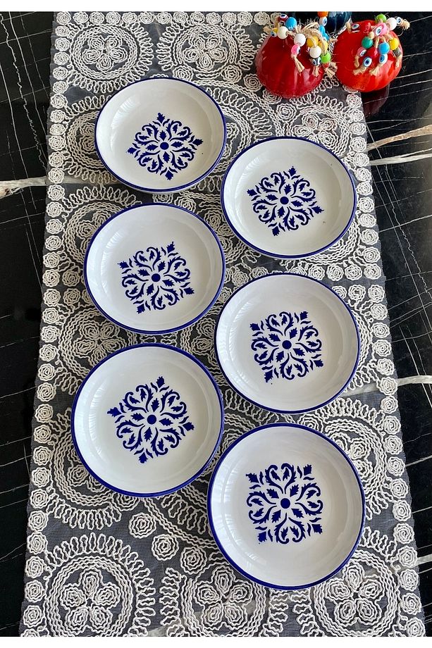 Isırgan Model 6’lı Yuvarlak Kahvaltı Tabağı - 1
