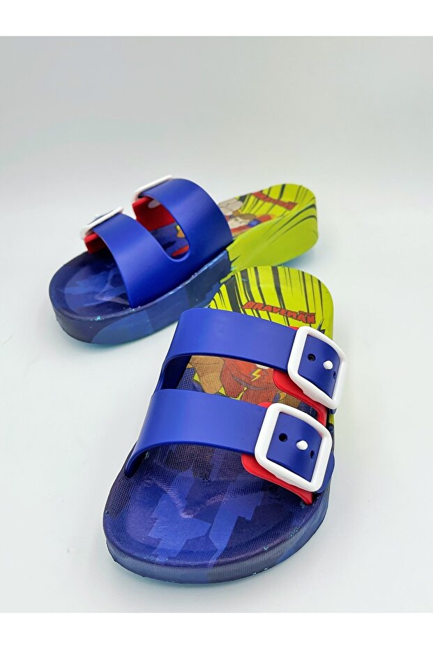 Super Hero Patterned Non-Slip Sole Boy's Slippers (Prefer 1 Size Larger) - 4