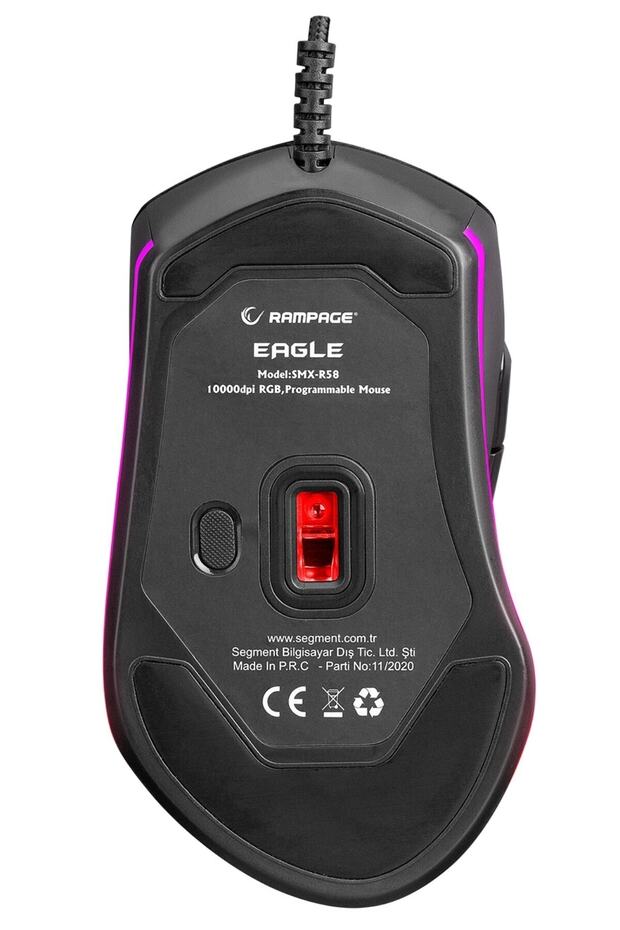 Smx-r58 Eagle Usb Siyah 10000dpi Rgb Ledli Makrolu Gaming Oyuncu Mouse - 8