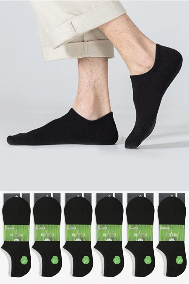 Pack of 6 Silicone-seamless-bamboo Sneaker (invisible) Socks