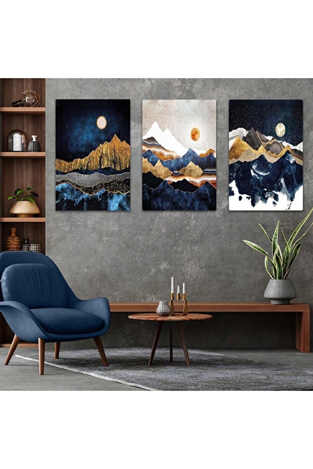 Triple Mdf Collage Drawing Table Set