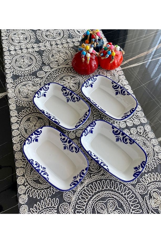 Isırgan Model 4’lü Dikdörtgen Küçük Kahvaltı Tabağı - 1