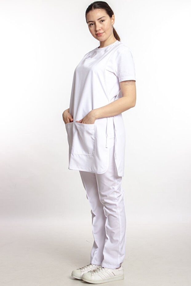 White Piping Work Apron