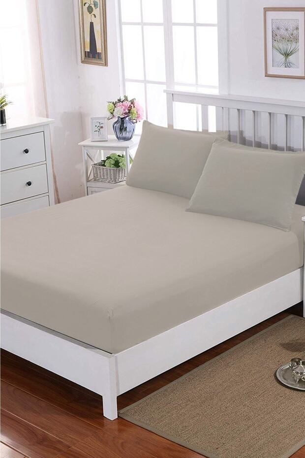 Fitted Sheet Set (57 Thread Fabric) Cotton - With Pillow Case, Double or Single