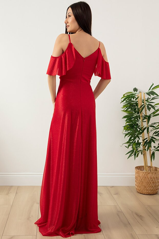 SİMLİ ASKILI UZUN ELBİSE 13425 - 6