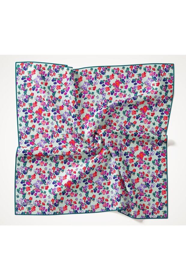 Menekşe Desen Soft Pamuk Eşarp - 3