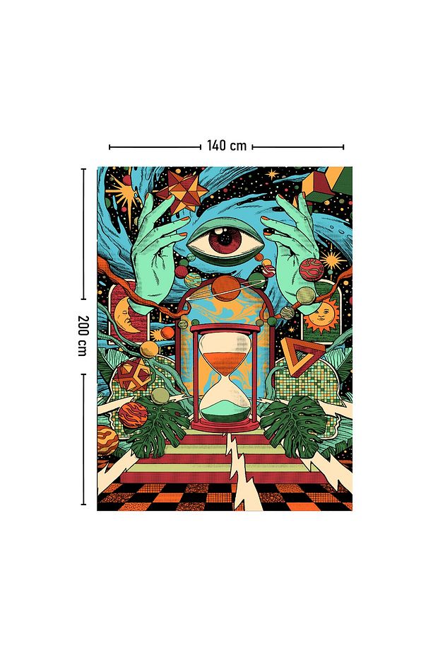 Kozmik Göz Psychedelic Duvar Örtüsü Halısı 70x100, 100x140, 140x200 - 3