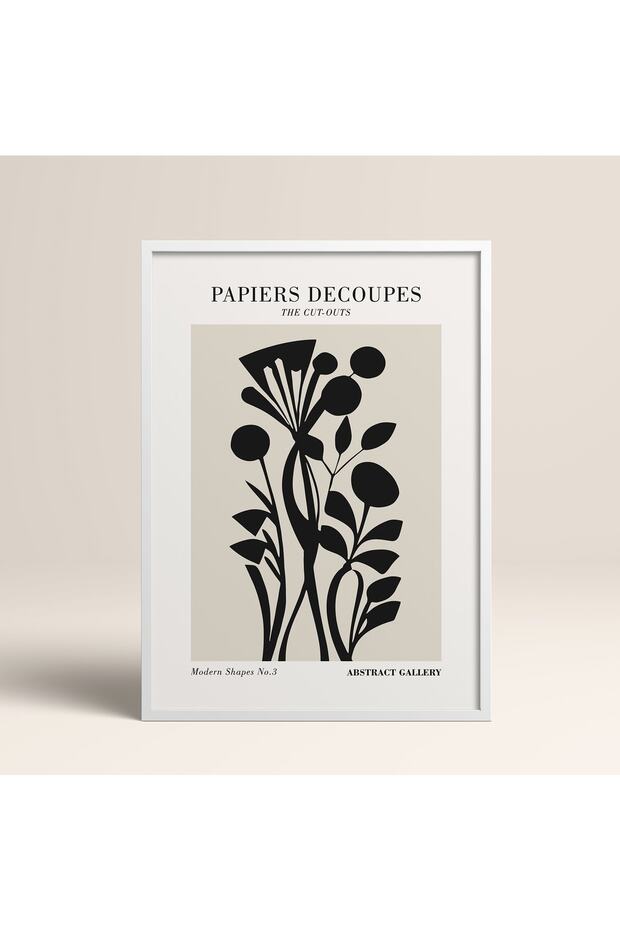 White Wooden Framed Painting Framed Poster Artistic Modern Wall Decor (Flower286-White-40X60)