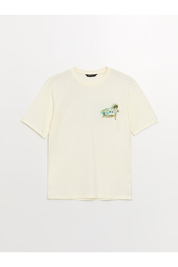 Crew Neck Short Sleeve Printed Jersey Men's T-Shirt