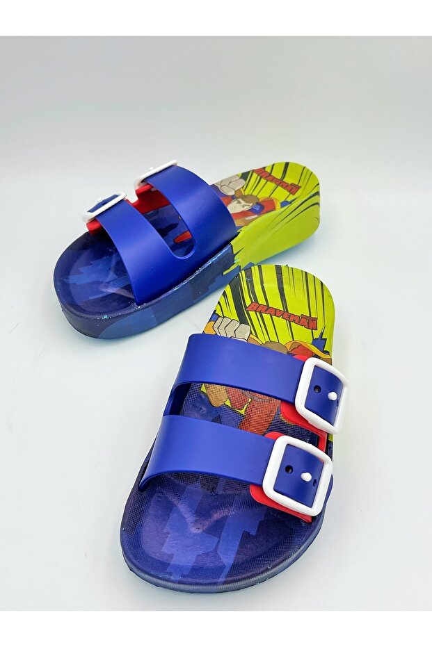 Super Hero Patterned Non-Slip Sole Boy's Slippers (Prefer 1 Size Larger) - 5