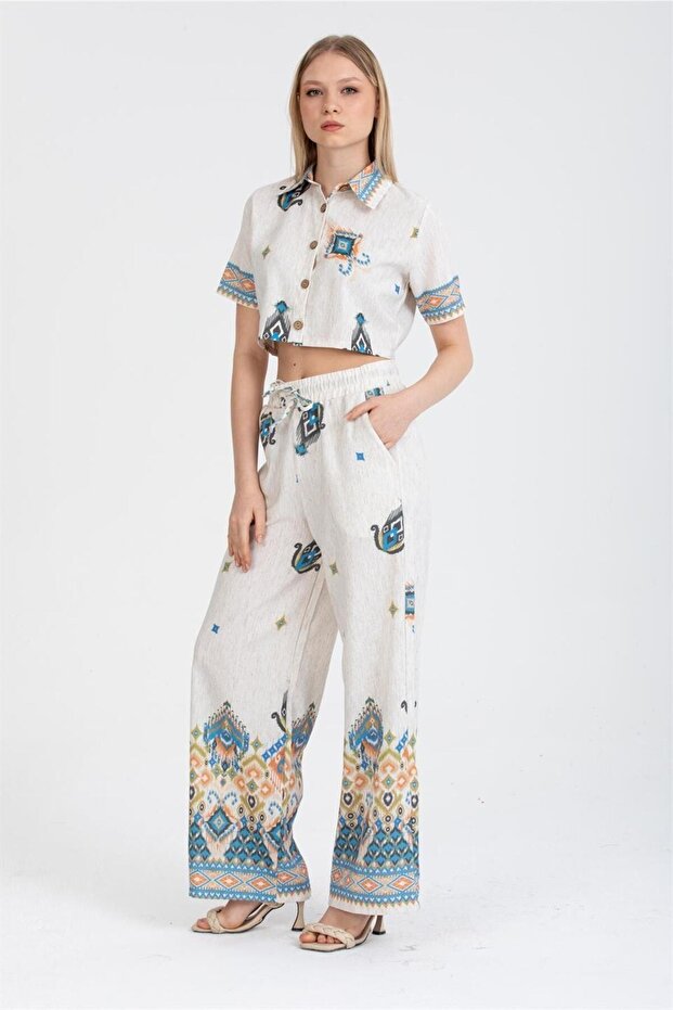 بنطلون كليم منقوش - 2