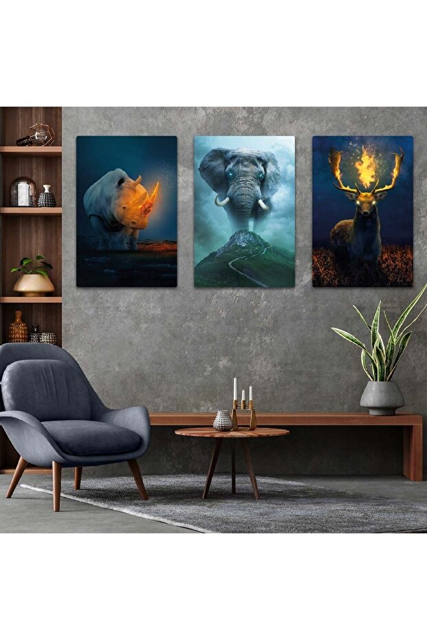Triple Mdf Strong Animals Table Set