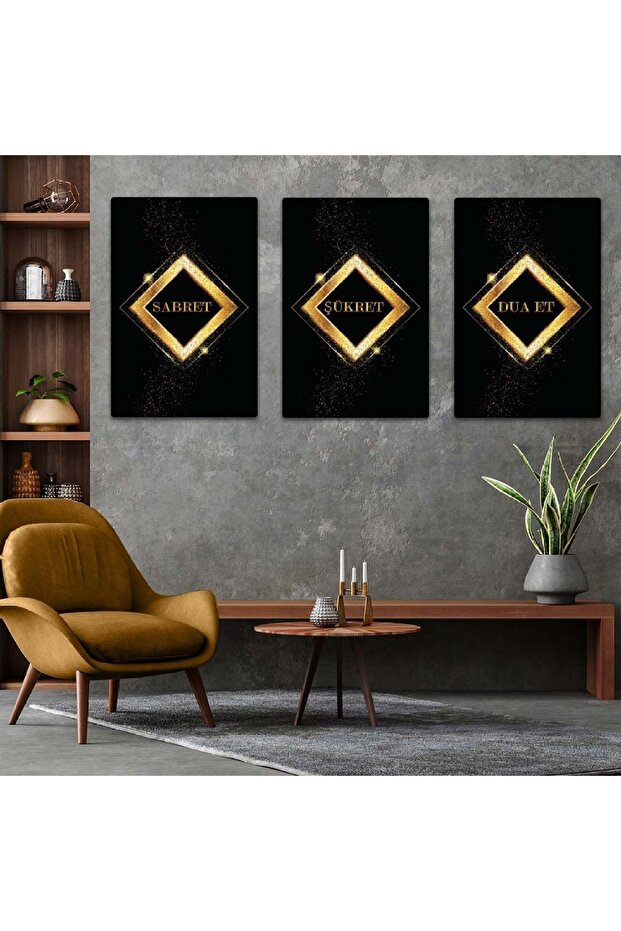 Triple Mdf Patience Gratitude Prayer Prayer Religious Painting Set