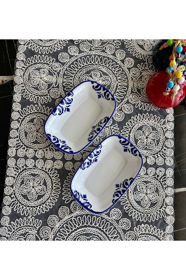 Isırgan Model 2’li Dikdörtgen Küçük Kahvaltı Tabağı - 1
