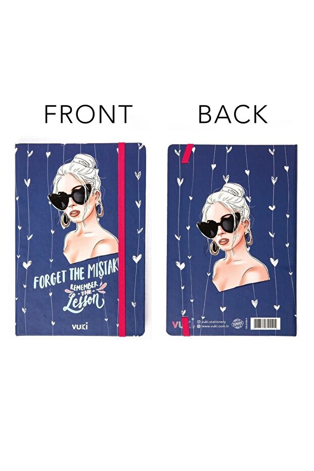 A5 Patterned Hard Cover Elastic Notebook - 2