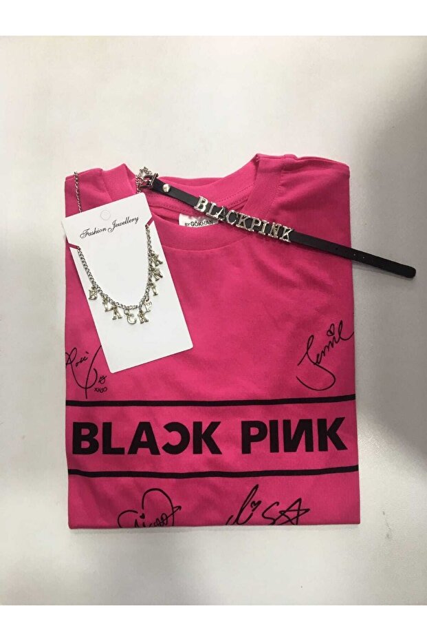 Blackpink T-shirt Necklace Bracelet Combination