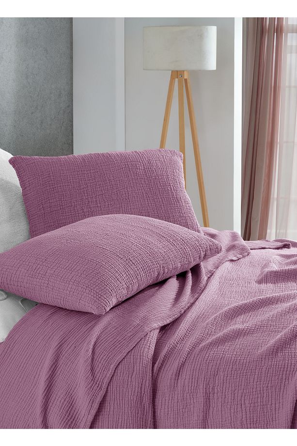 Mürdüm 4 Katlı Multi Muslin %100 Pamuk Xl Tek Kişilik Saçaksız 180 X 240cm - 4