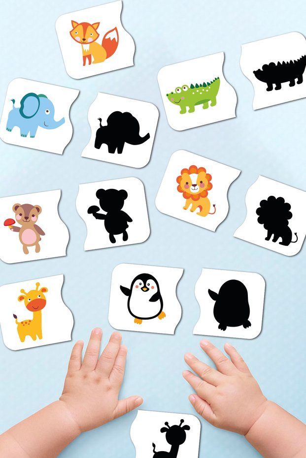 Find My Shadow Wooden Two Piece Matching Game Preschool Puzzle Baby Educational Toy