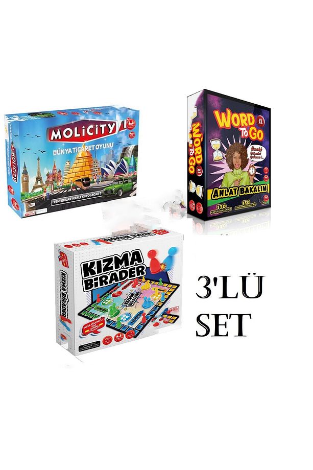 Süper 3'lü Set Molicity Emlak Ticaret Oyunu Kızma Birader Word To Go (TABU) - 1