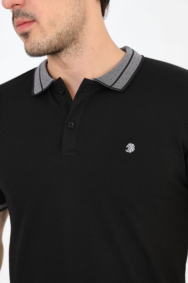 MEN'S POLO NECK LINE DETAIL SHORT SLEEVE T-SHIRT