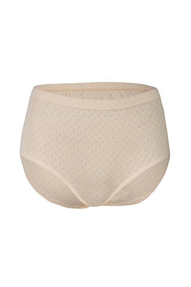 12 Pieces Rib Patterned High Waist Panties Skin 3907