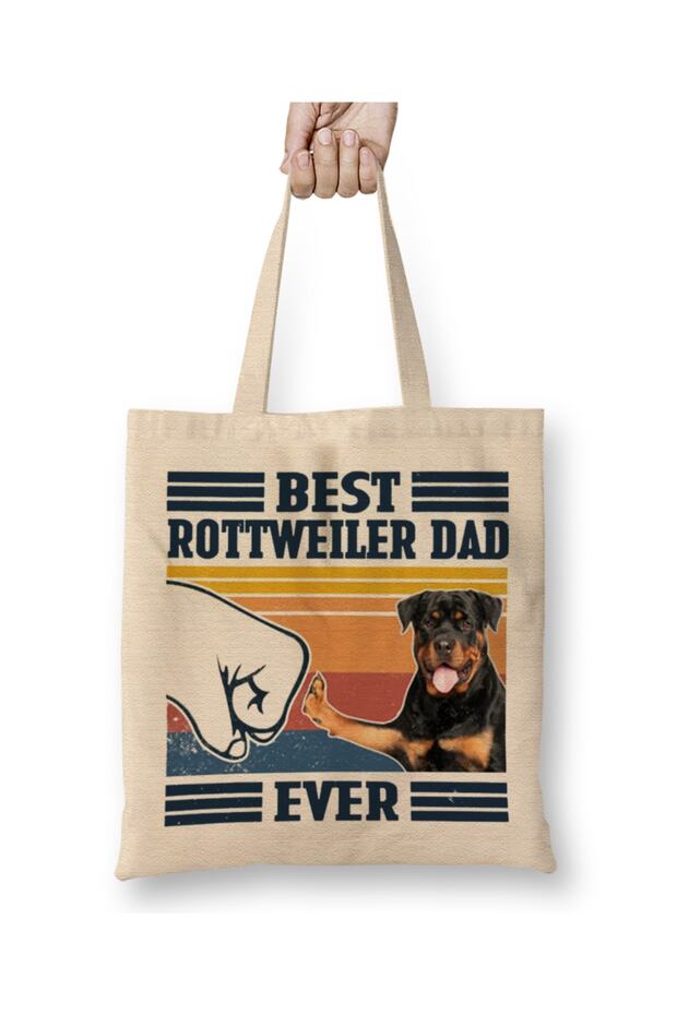 Best Rottweiler Dad Ever Shirt Vintage Father Day Dog Tote Bag Long Handle