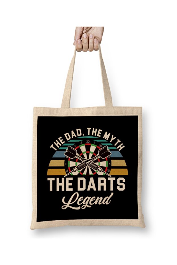حقيبة قماشية من Dad Myth Darts Legend Father Dart Player Dartboard Bullseye بمقبض طويل