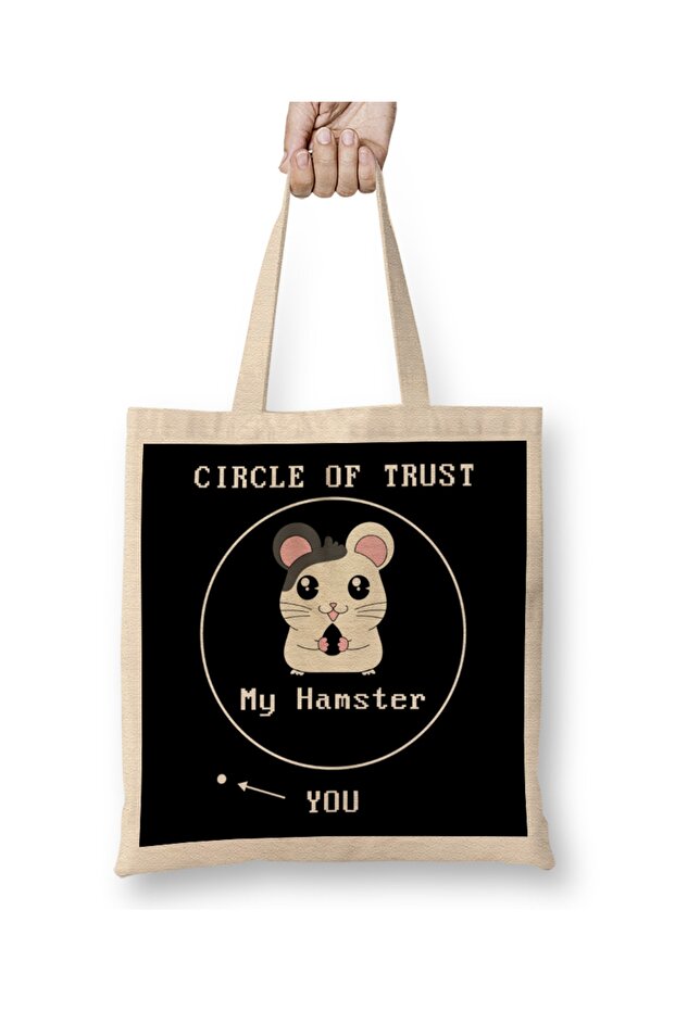 Adorable Circle Of Trust My Hamster You Cute Pun Cloth Bag Long Handle