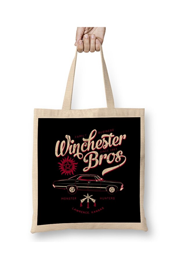 Supernatural Trio Geo Sam Dean Cas Tote Bag Long Handle
