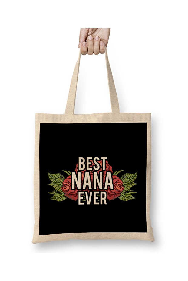 Cute & Adorable Best Nana Ever Grandma Gramgram Cloth Bag Long Handle