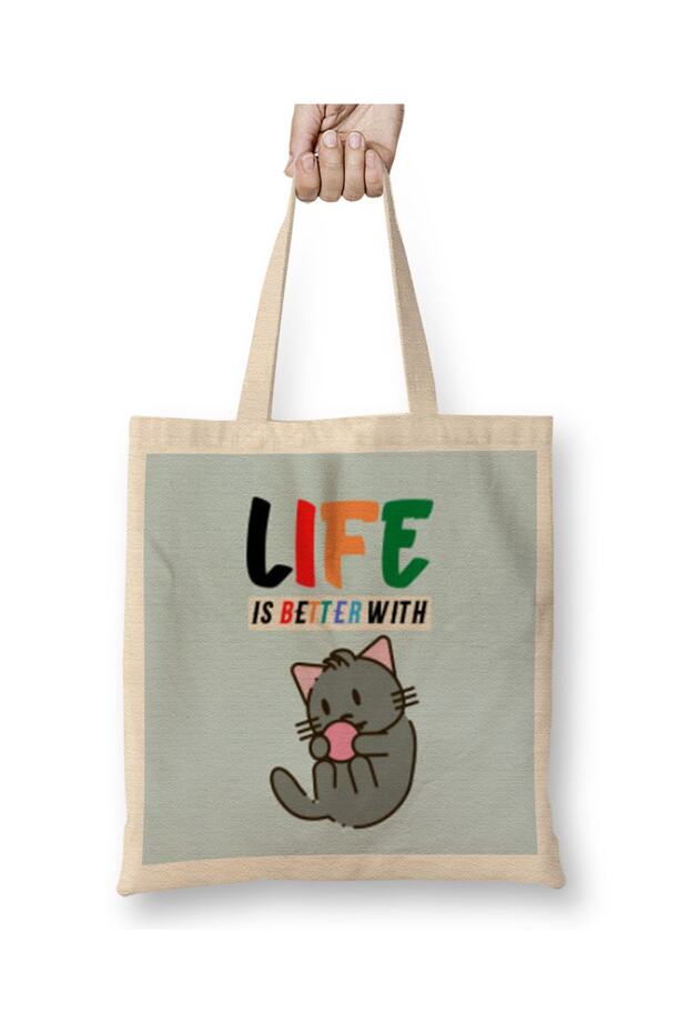 Funny Cat Lover Gifts For Women Men Kids Tote Bag Long Handle