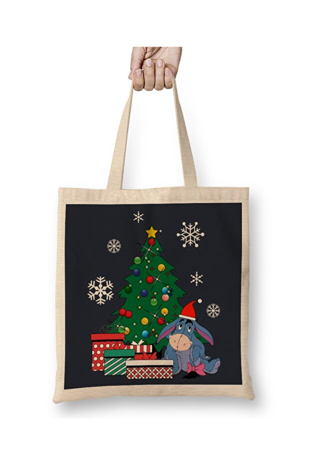 Eeyore Around The Christmas Tree Winnie The Pooh Tote Bag Long Handle