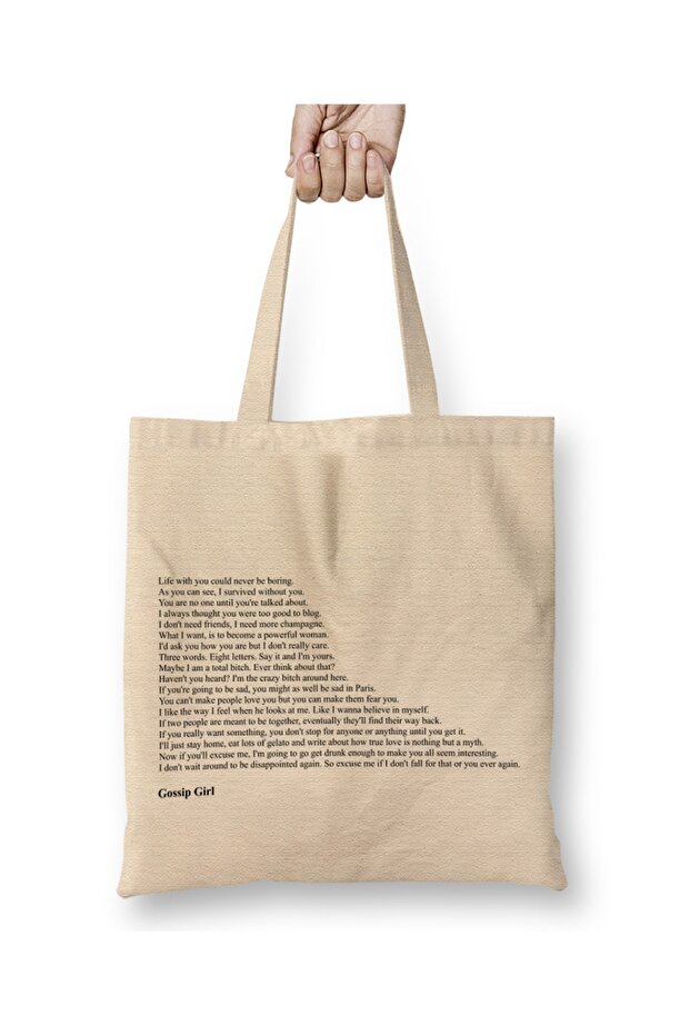 Gossip Girl Quotes Tote Bag Long Handle
