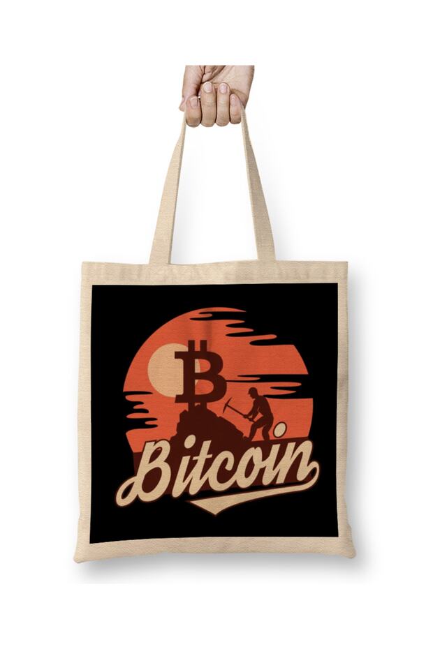 Bitcoin Present I Krypto Money Corrupt Money 01 حقيبة قماش ذات مقبض طويل