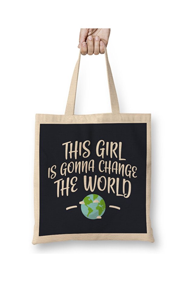 This Girl Is Gonna Change The World Cloth Bag Long Handle
