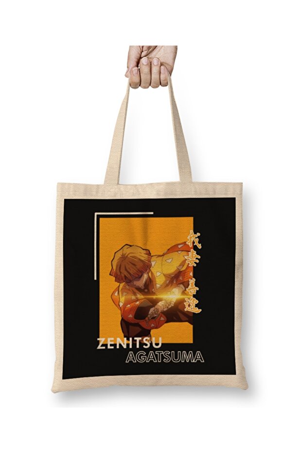 Demon Slayer Zenitsu Agatsuma Tote Bag Long Handle