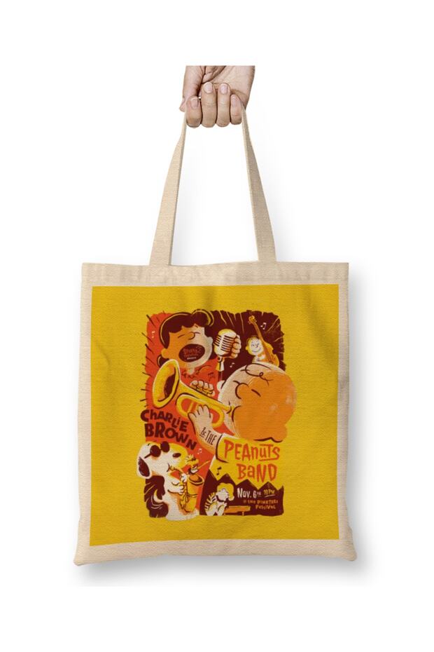 Playin For Peanuts Pop Culture Charlie Brown Tote Bag Long Handle