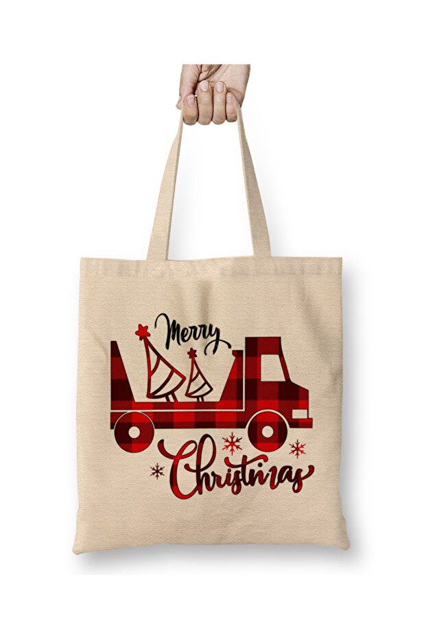 New Year New Year Concept Merry Christmas To you 03 Cloth Bag Long Handle