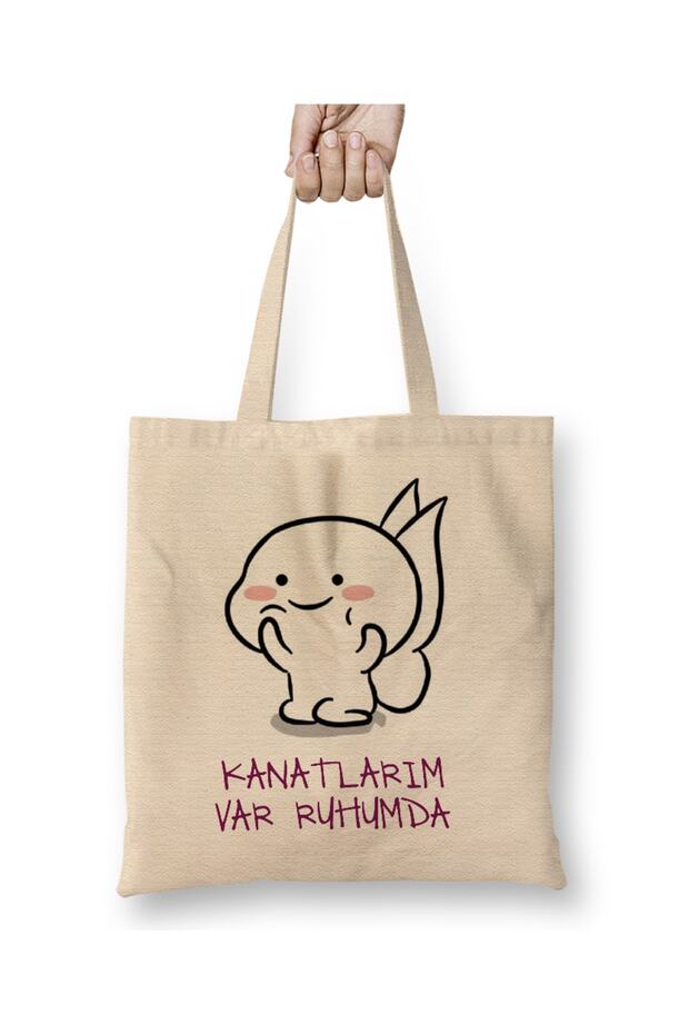 I Have Wings, My Soul is Funny Cloth Bag with Long Handle