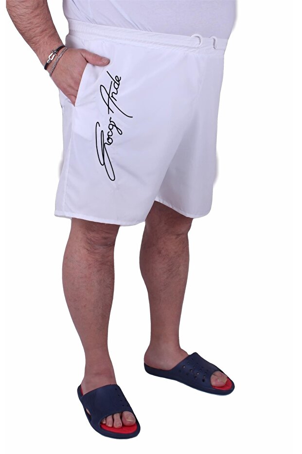 شورت سباحة مقاس كبير Mg 23679 أبيض