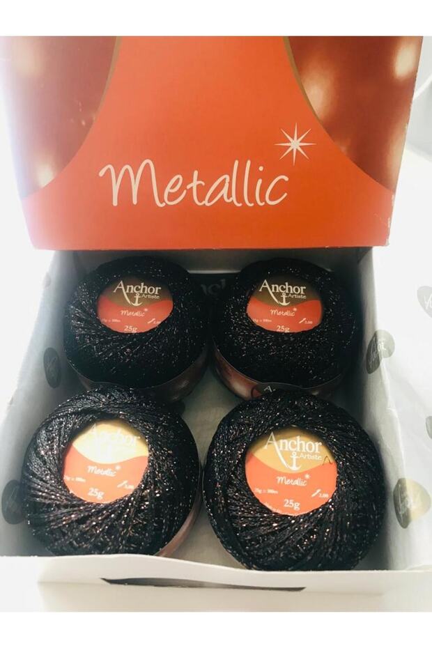 Metalik Simli El Örgü- Nakış ve Dantel İpi 4 adet x 25gr - 1