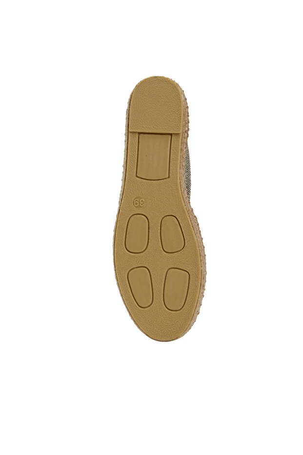 Siyah Bej Kadın Espadril - 5