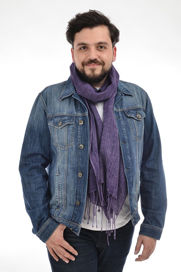 Denim Mor Erkek Fular - 4