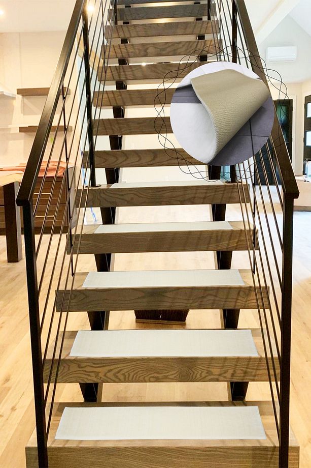 Comfort Krem (1 ADET) Peluş Merdiven Halısı Kaymaz Deri Tabanlı Pufidik Yumuşak Basamak Paspası - 1