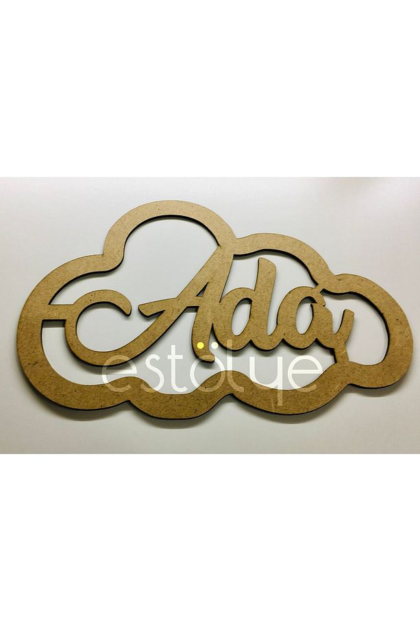 Kapı Süsü Isimli Bulut Kasnak,makrome Bulut,makrome Isimlik 30x20cm Ham Ahşap G2e9ll2k7 - 1