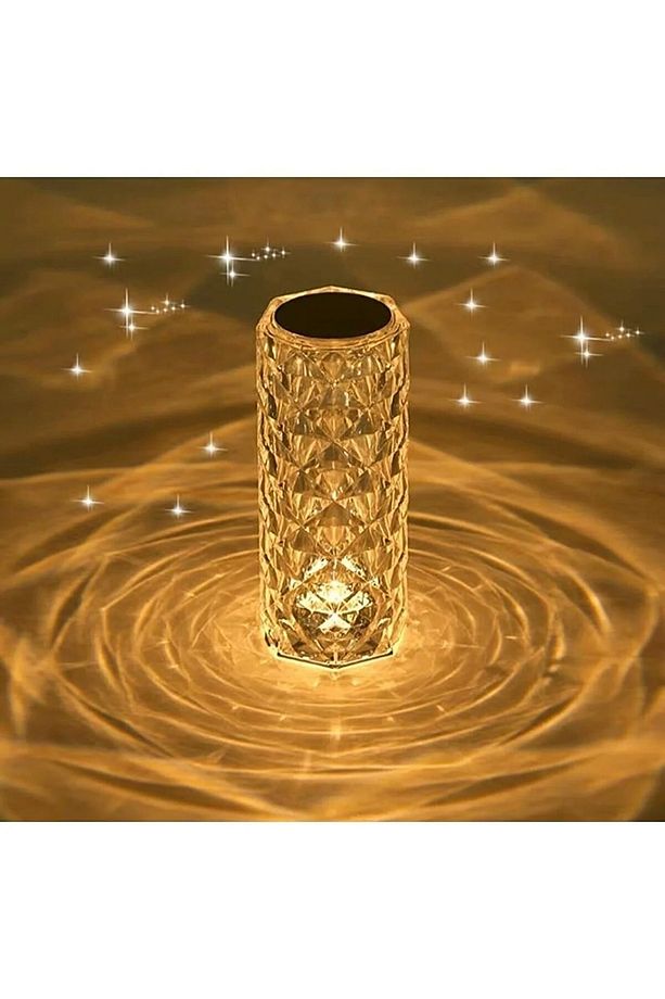 Kristal Şarjlı Masa Lambası, Led Abajur, Dokunmatik + Kumandalı - 1