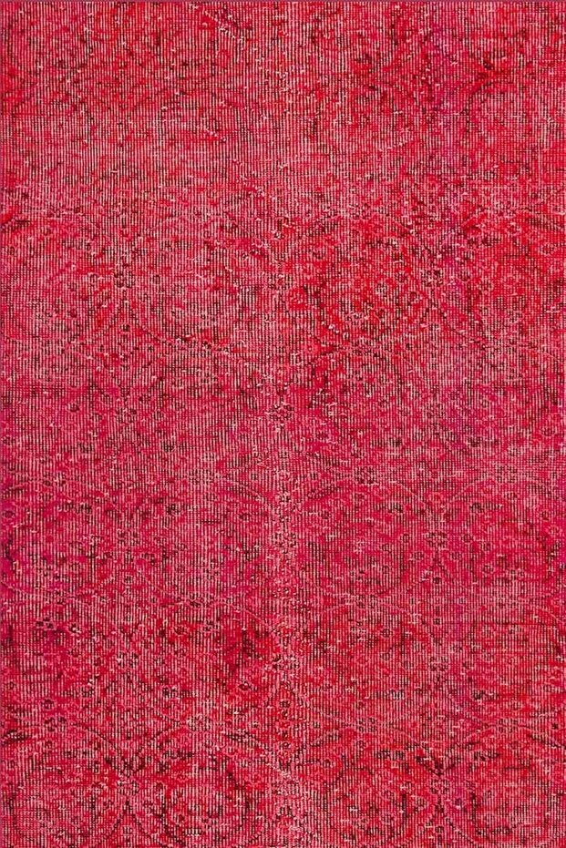 Elarte Kırmızı Eskitme Desenli Pamuk Tabanlı Yıkanabilen Kaydırmaz Antibakteriyel Şönil Salon Halısı - 3