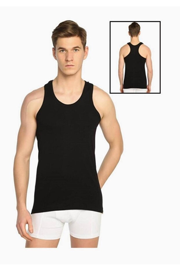 Men's Elastane Lycra Flexible Sports rambo Undershirt 6 Pack black New Season